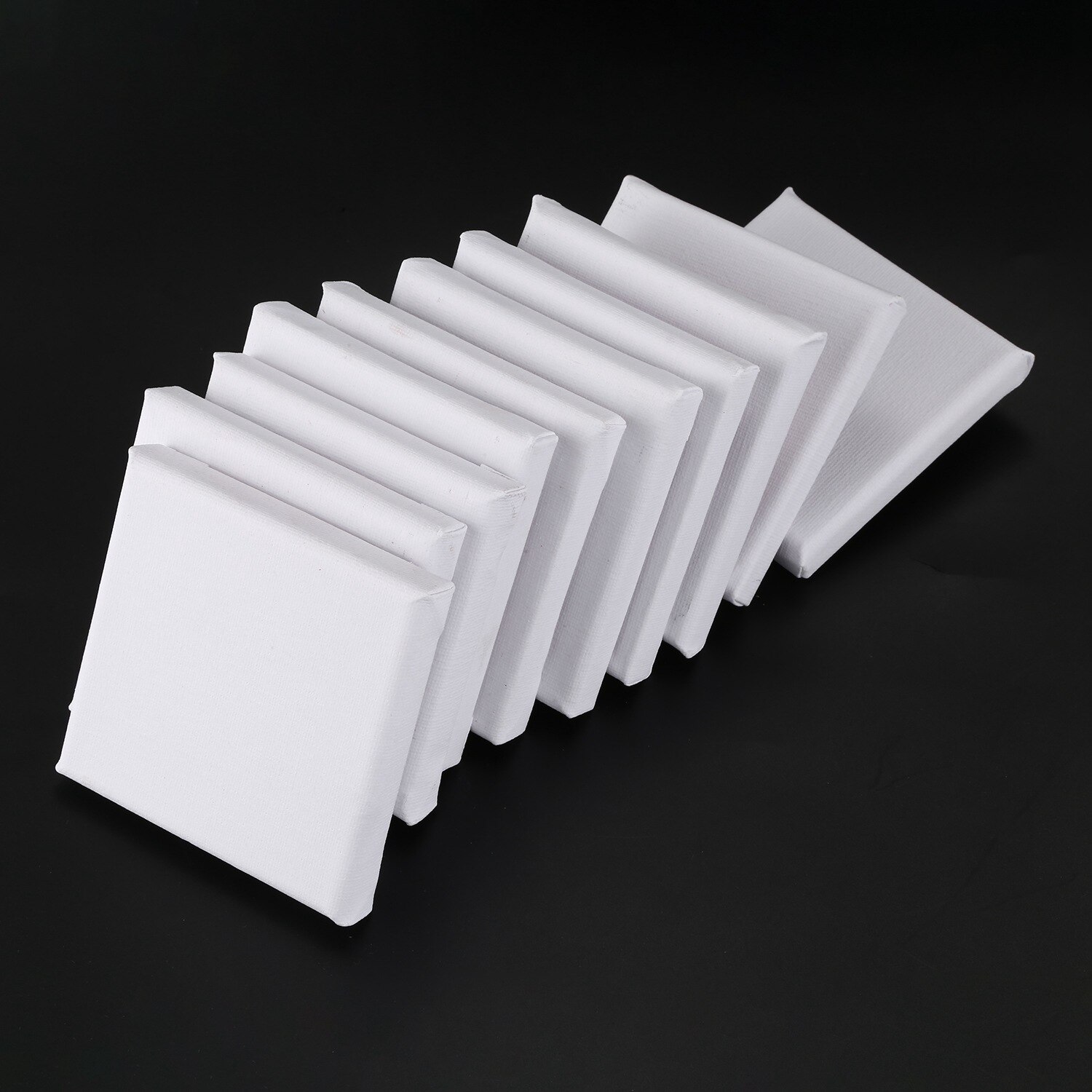 10Pcs/Set White Blank Art Boards Mini Stretched Artist Canvas Art Board Acrylic Oil Paint Wood+Cotton for Artwork Painting