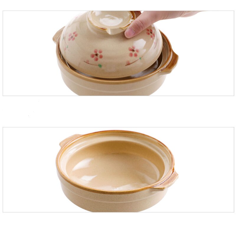 Soup Pot Crock Pot Casserole Ceramic Saucepan Soup Pot High Temperature Resistant Cooking Pan for Gas Stove cooker