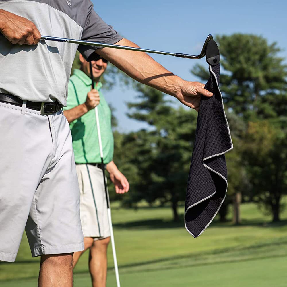 Hurtigtørrende håndklæde med krog tilbehør sportsvandreture svømning nem rengøring blød udendørs bold hurtig tørløbende golfvaskeklud