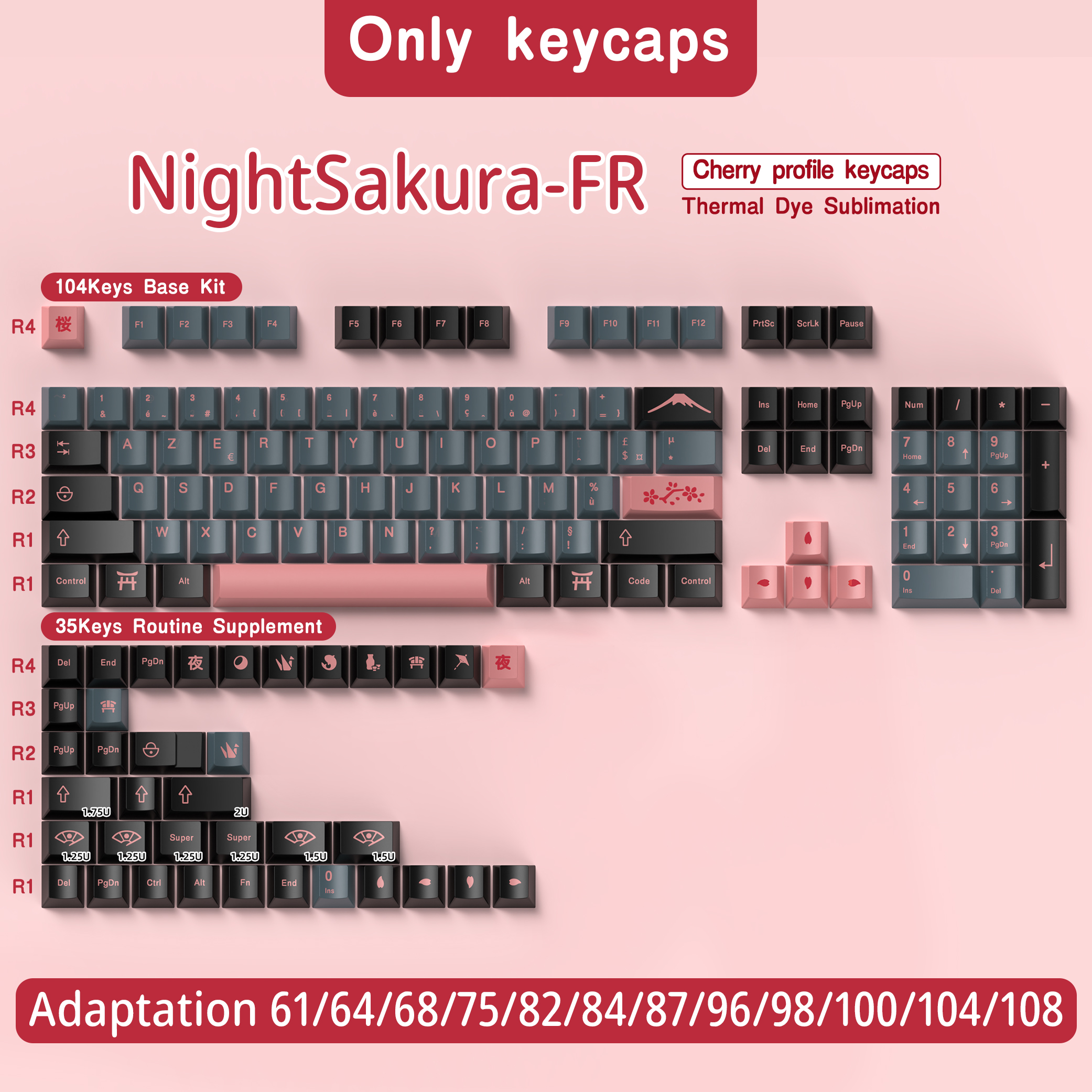 Französische Tastenkappe 136–156 Tasten BPT Kirsche Profil FR Tastenkappen für französische Tastatur MX mechanische Tastatur 7U Platz Schlüssel Hallo75: khaki