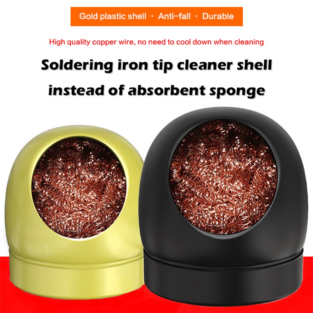 Clean Net Solder Iron Tip Cleaner Ball Holder Steel Wire With Stand Set Welding Soldering Cleaning Electric iron Accessories