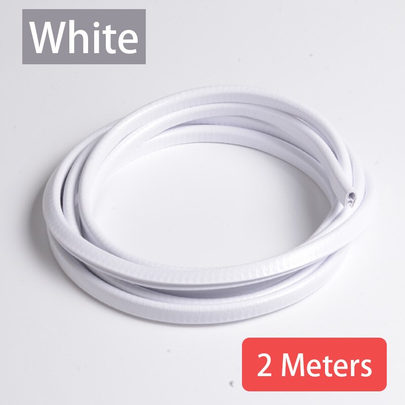 SRIMXS-tira anticolisión para puerta de coche, accesorio con disco de acero, embellecedor de parachoques, borde Protector contra arañazos, sellado, estilo, 2/5M: 2M WHITE