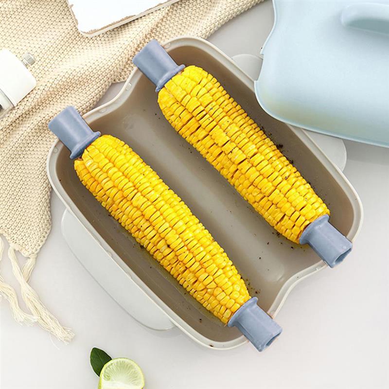 Maïsstomer magnetron maïskoker magnetronbestendig snel 2 maïscontainer gemakkelijk te koken maïs blauwe keukengadget