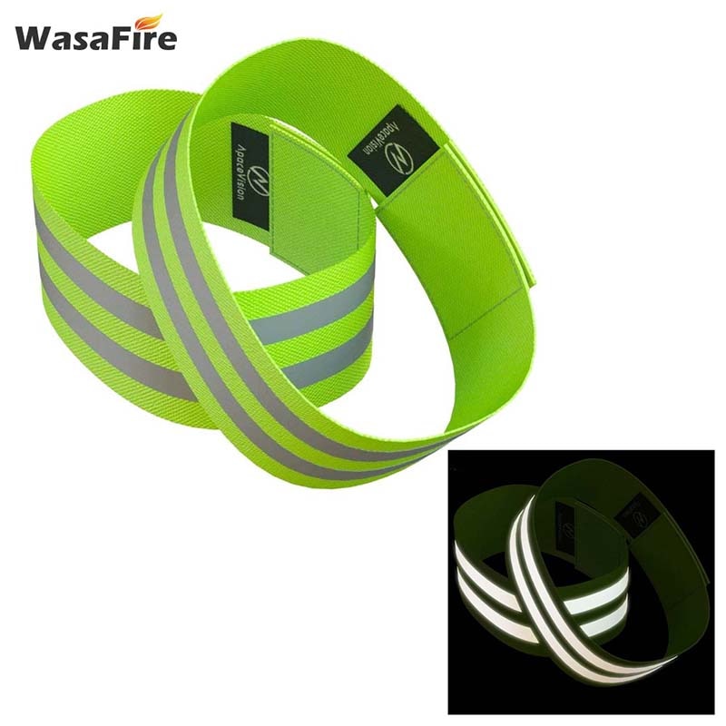 2 stk elastisk arm reflekterende bånd armbånd ankelben stropper nat jogging gå sikkerhedsadvarsel reflektor tape