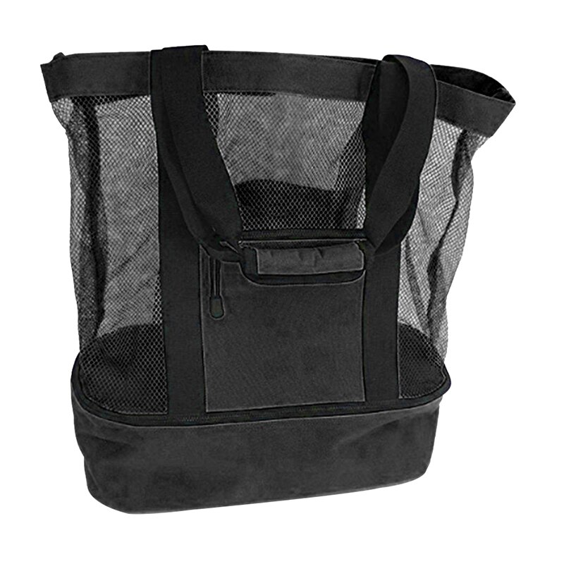 2 in 1 Cooler Picnic Bag Beach Bag Oversized Lightweight Mesh Beach Tote Bag Summer Storage Travel For Outdoor Beach: B