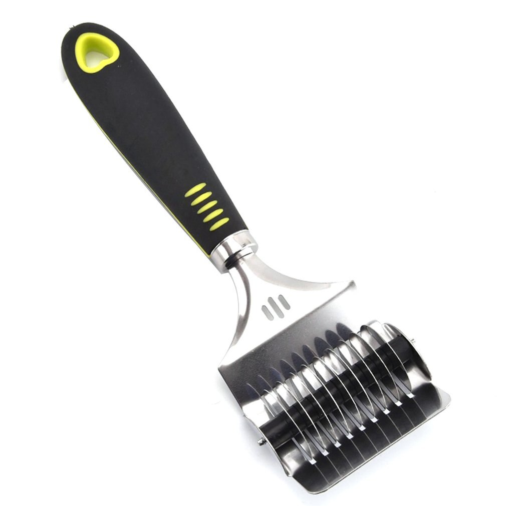 Noodle Cutter Roller Non-slip Comfort Handle Stainless Steel Pasta Spaghetti Maker Noodle Lattice Roller Dough Cutter