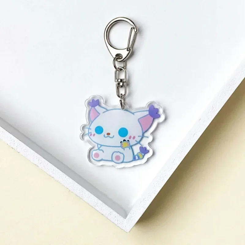 Digimon Agumon Gabumon animación periférica llavero acrílico estudiante bolso escolar accesorios lindo pareja colgante al por mayor: Transparente
