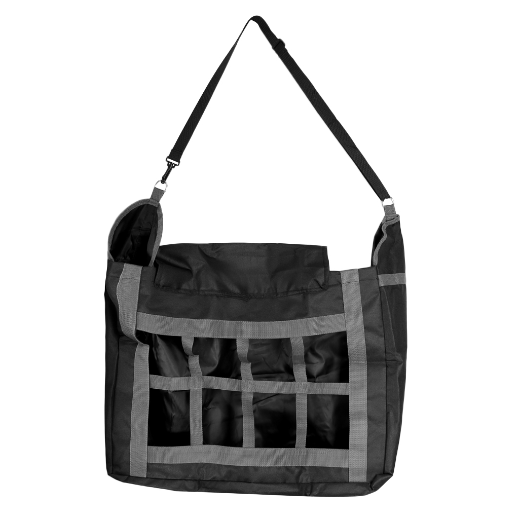 Slow Feed Hay Net Bag with Adjustable Carry Strap for Horses
