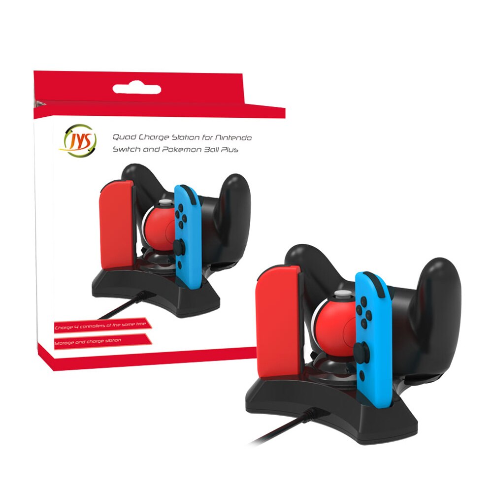 4 in 1 Charging Dock Station for Nintendo Switch Pro Controller Poke Ball Plus Charger Stand