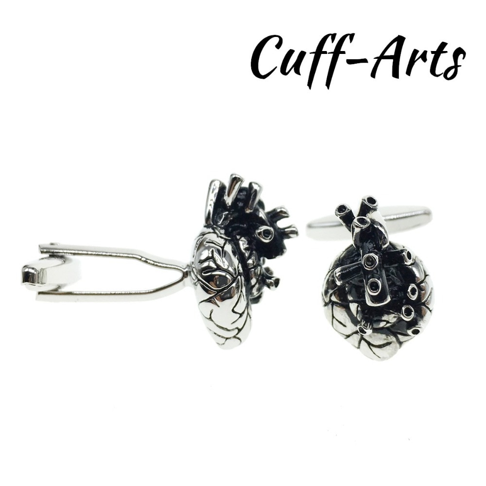 Cufflinks For Mens Cuffarts Luxury Trendy Anaotomical Heart Cuff Links Jewelry Male Cufflinks C10131