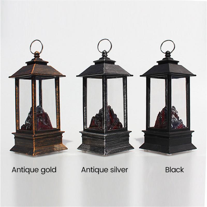 Halloween Lantern wind lamp simulation fire fireplace small wind lamp black carbon flame lamp electronic lamp Christmas luminous