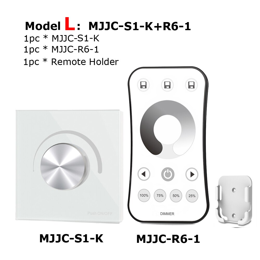 AC Triac Dimmer LED 220V 230V 110V Wireless RF Dimmable Knob Push Switch with 2.4G Remote Controller for LED Bulb Light Lamps