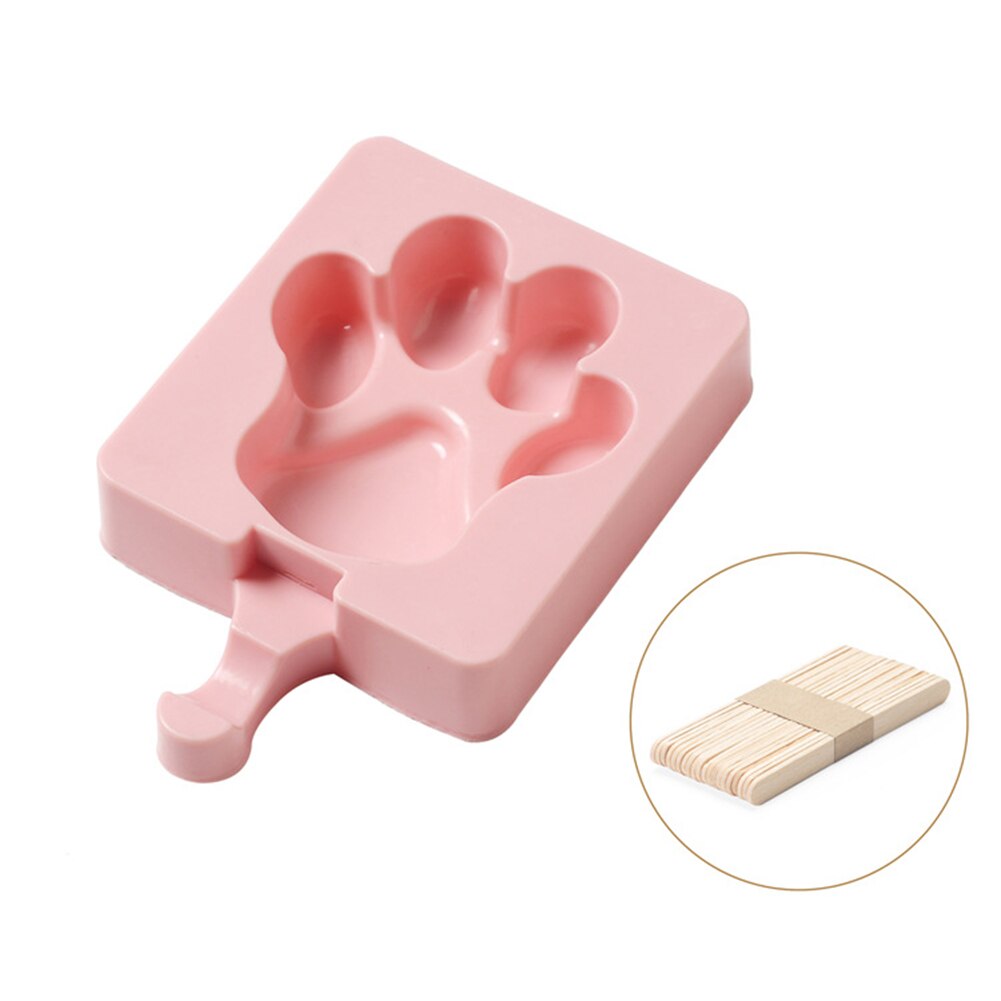 8 Shapes Silicone Ice Cream Mold Popsicle Molds DIY Homemade Dessert Freezer Fruit Juice Ice Pop Maker Mould With Sticks: Bear Paw