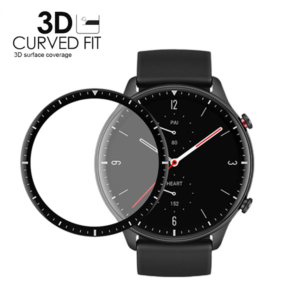 Película de reloj de vidrio suave templado 9D para Amazfit GTR 2 2E 4 3 Pro BiP S Lite U 3 Pro Protector de pantalla Amazfit GTS 2 2E 3 4 Mini PoP