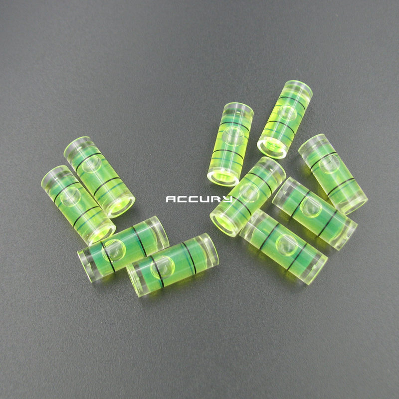 20pcs 8*20mm Plastic tube level protractor Acrylic Bubble level Circular spirit level vial