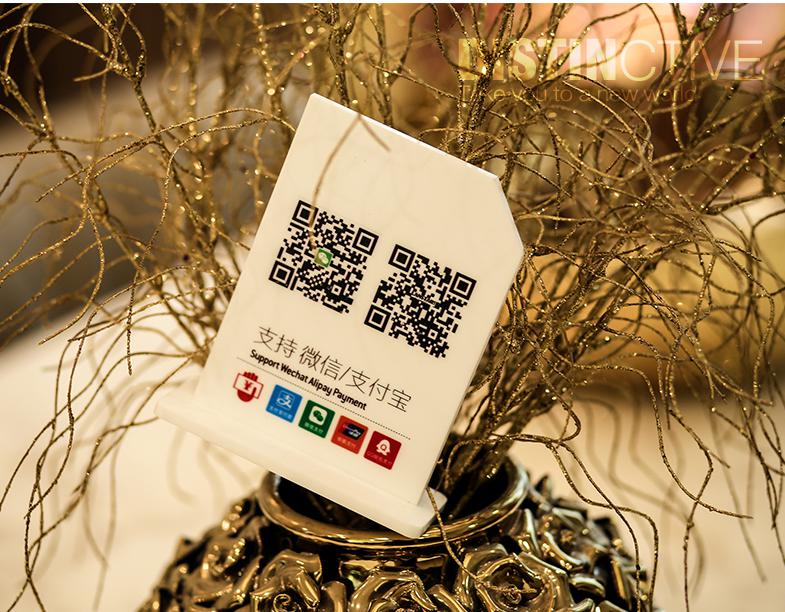 Acrylic Signage Stand Desk Sign Display Table Wechat QR Code Payment Scan Sweep Indicator Board Table Countertop Cashier Plate