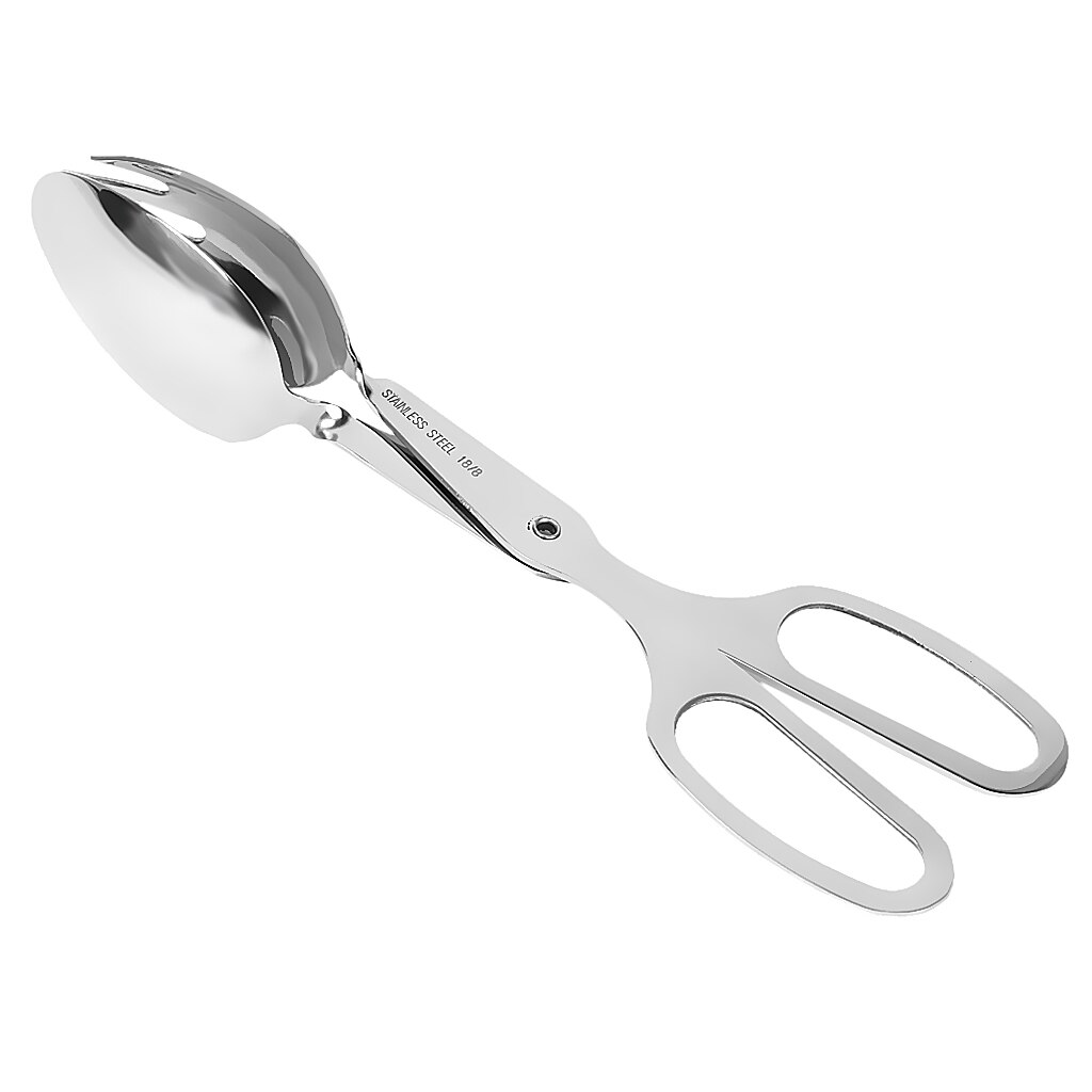 Stainless Steel Salad Tongs Restaurant Kitchen Serving Spoon Fork