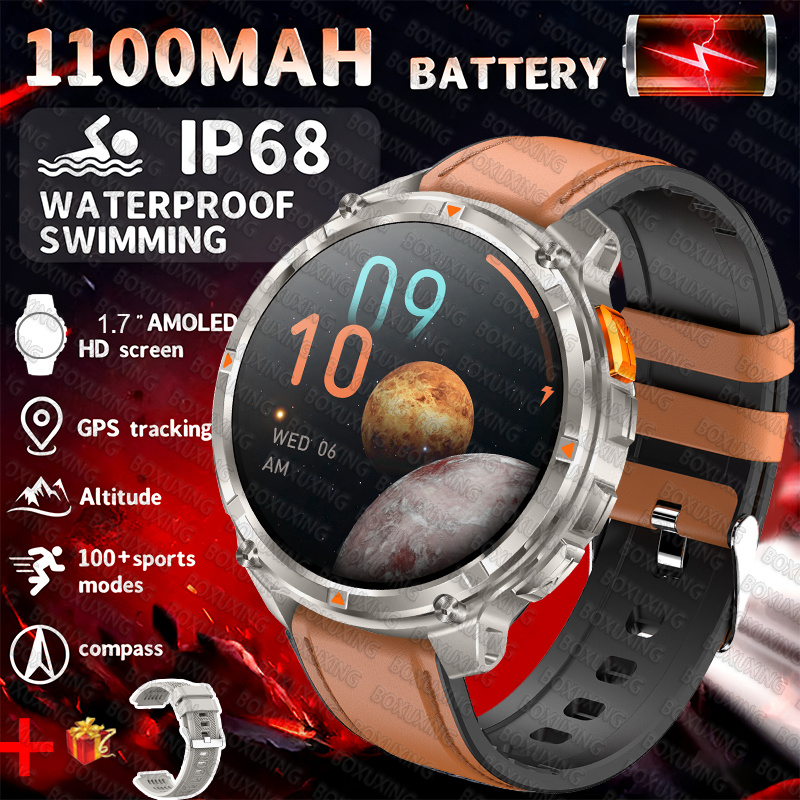 2025 Nuovo Sport All'aria Aperta Astuto Della Vigilanza Degli Uomini di Schermo HD 1100mAh Batteria di Grande Lungo Tempo di Standby Chiamata Bluetooth Orologio Sportivo Impermeabile: Rosa