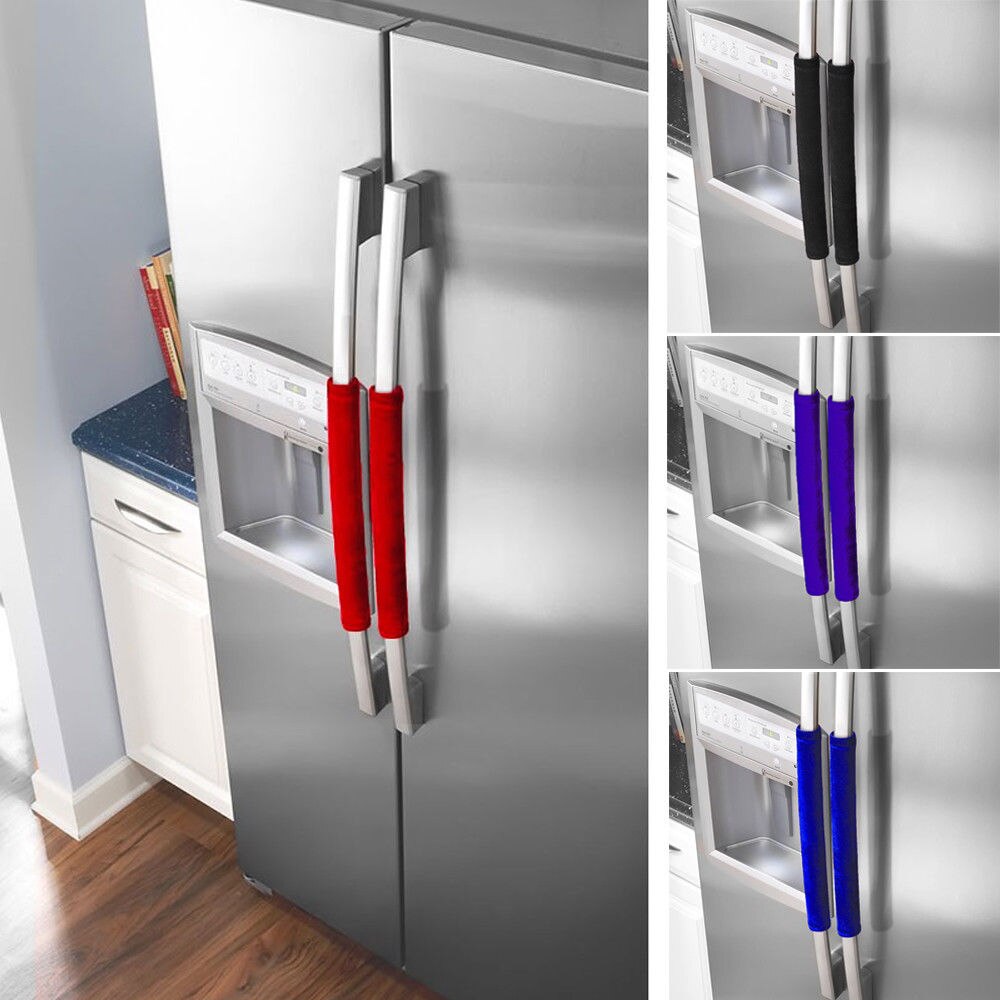 Official 2 PCS Kitchen Appliance Handle Cover Decor Smudges Door Refrigerator Fridge Oven