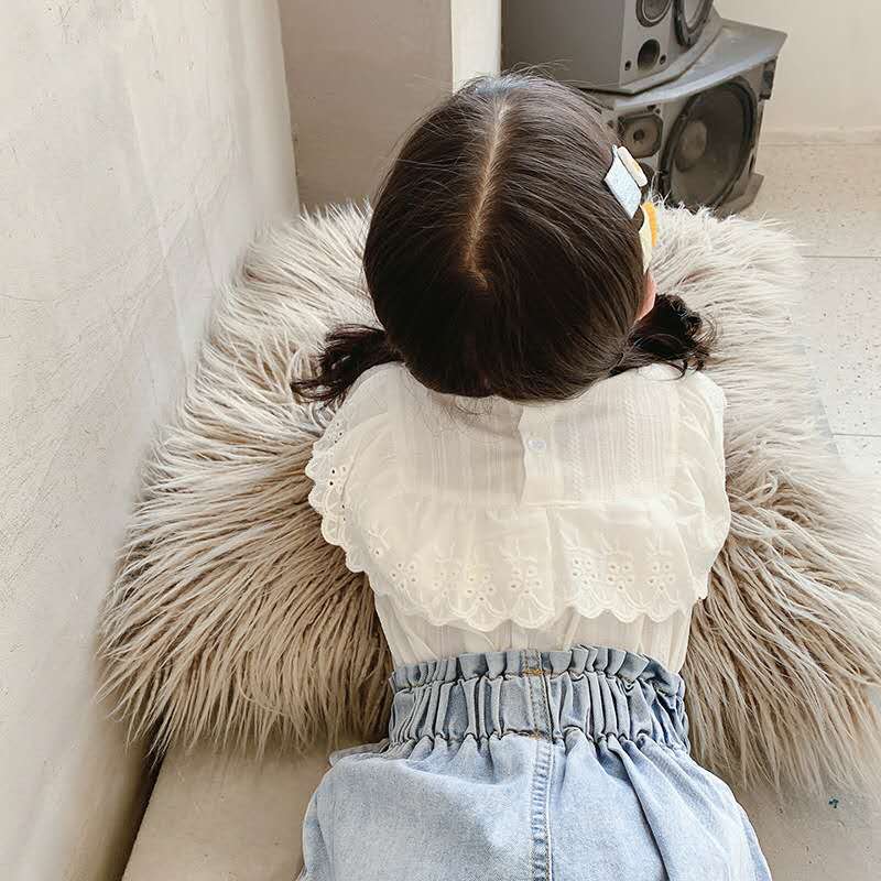 Ropa para niños ins , camisa de manga corta de verano para niñas, Camisa de algodón para bebés, camisa de manga corta con botones