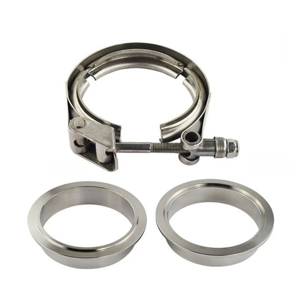 Stainless Steel Auto exhaust pipe Quick opening V band Clamp Male Female Exhaust Flange kit self align Quick release V-band set