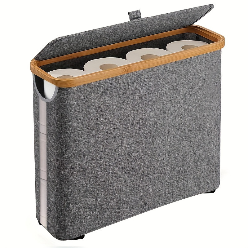 Toilet Paper Storage Basket with Lid Toilet Paper Storage Holder Stand Organizer for Bathroom Toilet Paper Storage Box Container: Blue