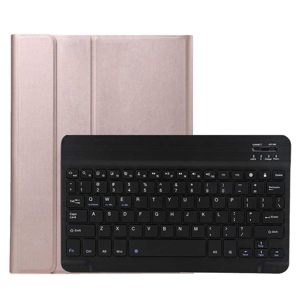 For iPad Pro 11 Keyboard Cover Backlit Wireless Keyboard for iPad Pro 2nd Gen 11" Tablet Funda PU Leather Flip Stand Case: Rose gold-Black