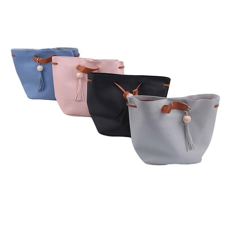 Pu lær skulderveske for kvinner messenger bags cross-body bøtte bolle mor vesker dusk håndveske skuldervesker
