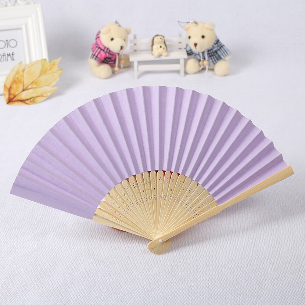 30^Pattern Folding fans Dance Wedding Party Lace fans Edging Plastic Ribbing Folding Hand Held Solid Color Fan