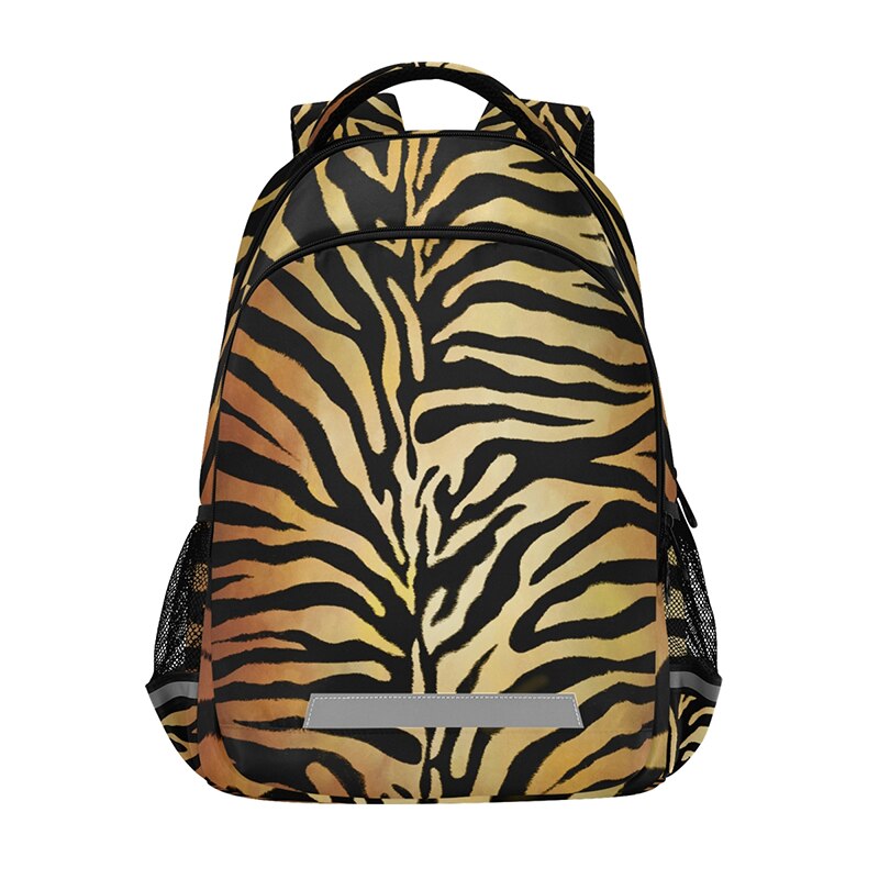 Schulrucksack mit tigerfellmuster für Teenager und jungen, großes fassungsvermöGen, reflektierender streifen, Laptop-Rucksack, mochila: 05