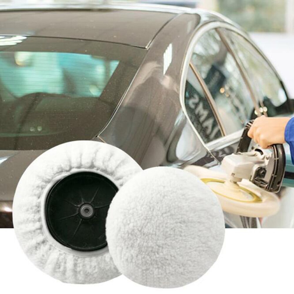 Auto Polishing Pads 2Pcs White Automotive Detailing Replacement Accessories