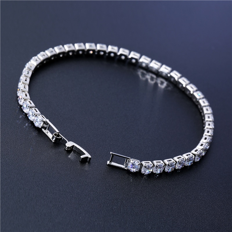 4mm luksus runde 925 sterling sølv armbånd armbånd til kvinder jubilæum smykker bulk sælge moonso  s5787