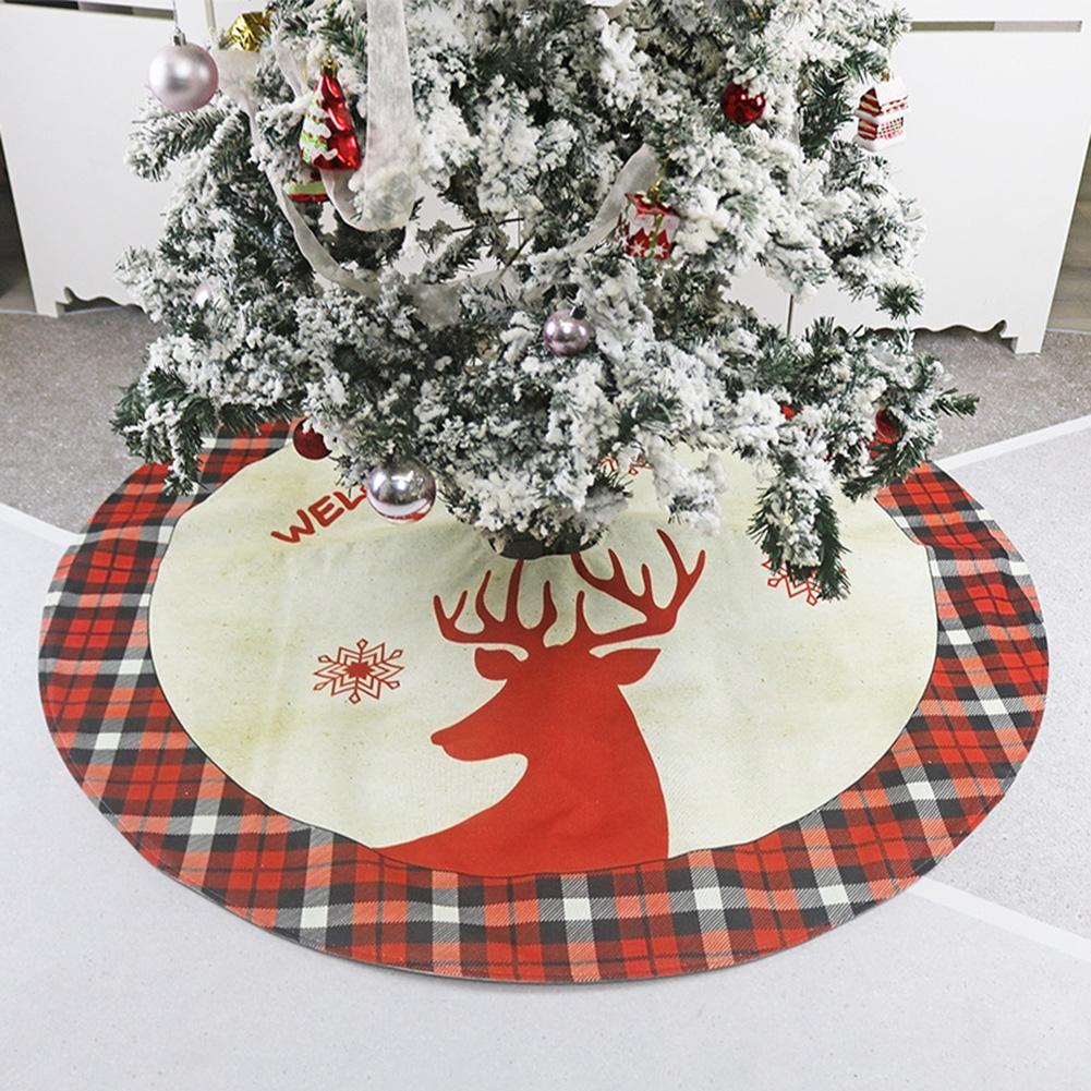 Ronde Elanden Patroon Plaid Non Woven Xmas Boom Rok Tapijt Kerst Decor Nieuwjaar Xmas Party Home Decoratie Tapijt
