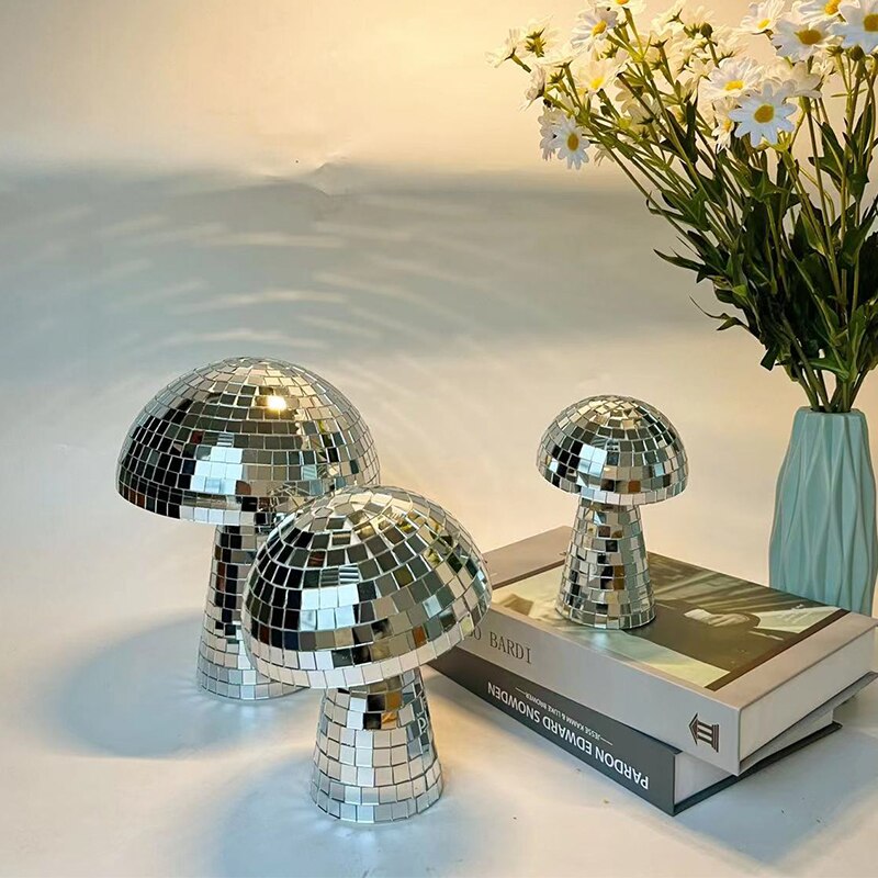 Disco Champignon Boule Champignon Rétro Boule Disco Mur Fenêtre Décoration De Bureau Enterrement De Vie De Jeune Fille, Fête D&#39;anniversaire, Douche Nuptiale