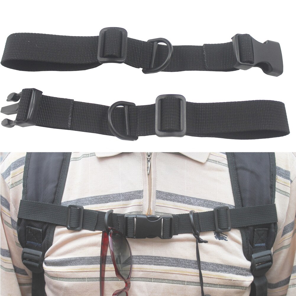 Anti Slip Backpack Accessories Webbing Chest Strap Adjustable Harness Buckled Nylon Outdoor Sternum With Whistle