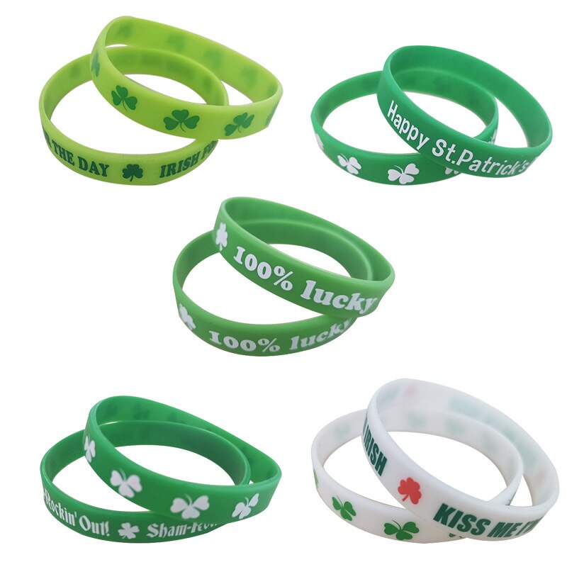 1 par st patricks dag armband dekorationer klänning saint patrick kostym rekvisita leprechaun irländsk shamrock klöver diy mardi gras: Default Title