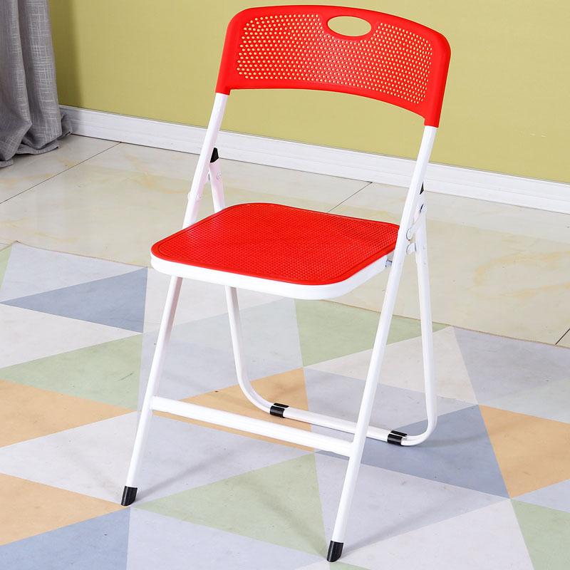 Folde stol åndbar plast simpel husstand bærbar udendørs stol enkel kontor voksen computer træningsstol: Stil 4