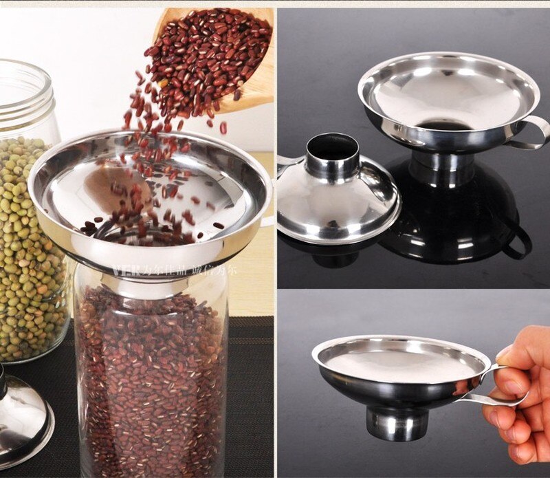 Stainless Steel Wide Mouth Funnel Canning Hopper Filter Food Pickles Jam Funnel Kitchen Gadgets Cooking Tools
