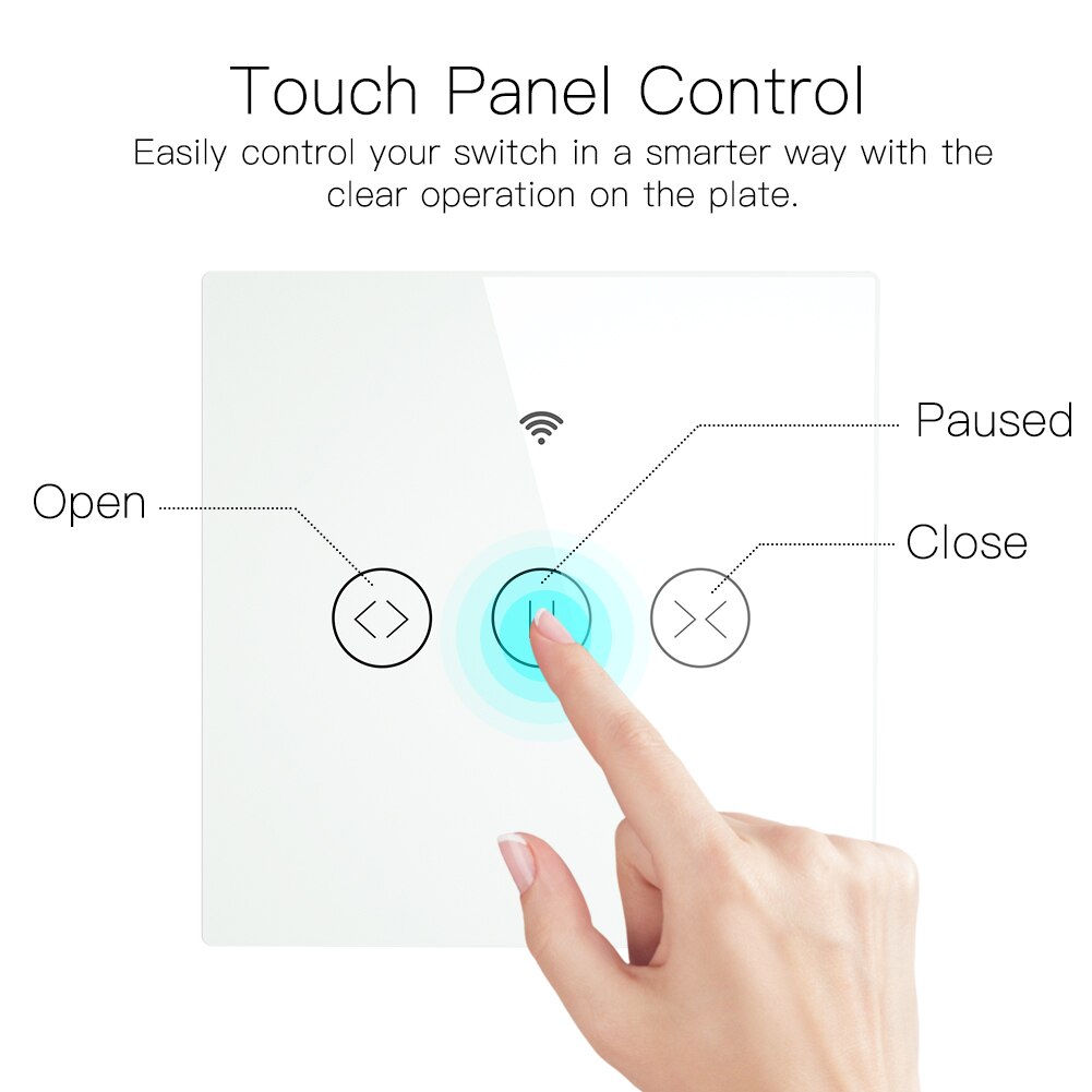 Smart Remote Home Electric Curtain Control WiFi Touch Switch Convenient for Electric Curtain Blind Shutter Voice Control