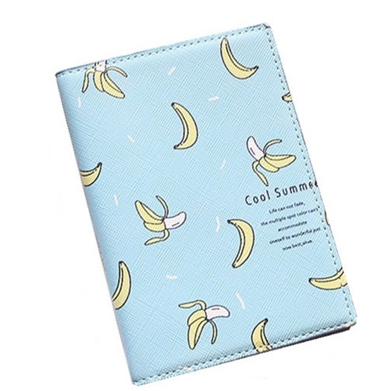 Fruit Summer Women Travel Business Passport Cover with Card Holder ID and Air Ticket Holders Passport Case for Documents