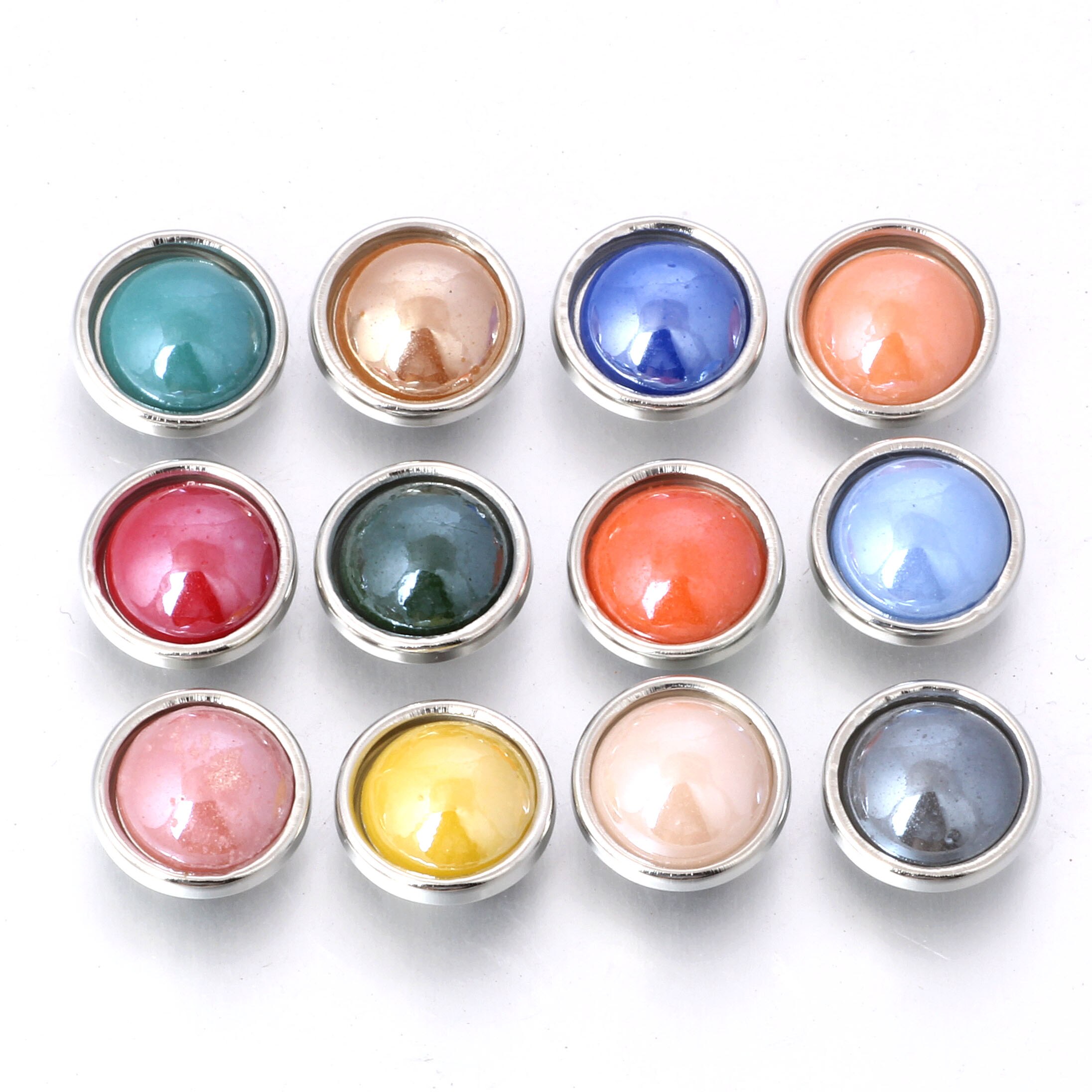 10 pz/lotto Nuovo Colore Misto Della Resina Snap Rotonda Mini Scatta Bottoni per Scatta Gioielli Fit 12 millimetri Snap Collana Dei Braccialetti ZL218: 12