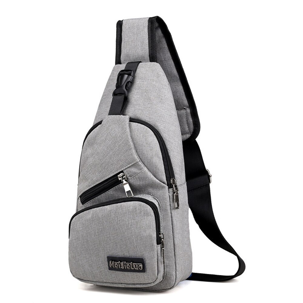 Usb Opladen Oxford Crossbody Bag Anti-Diefstal Borst Pakken Zomer Korte Reis Boodschappers Zak Waterafstotend Schoudertas: Style3-Grey