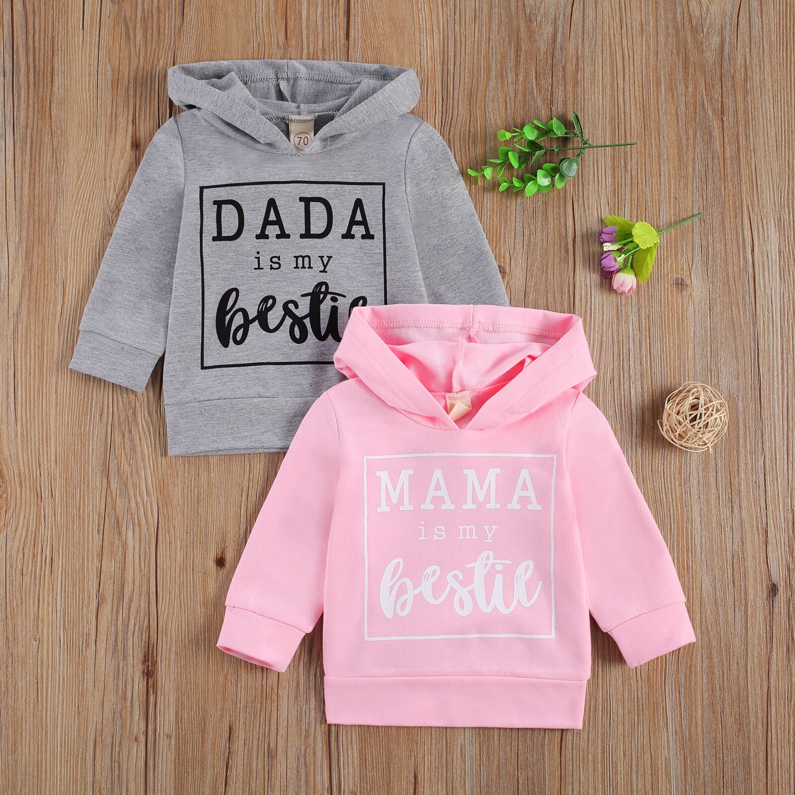 Toddler Baby Hoodies, Casual Long Sleeve Letter Print Hooded Sweatshirt for Boys Girls