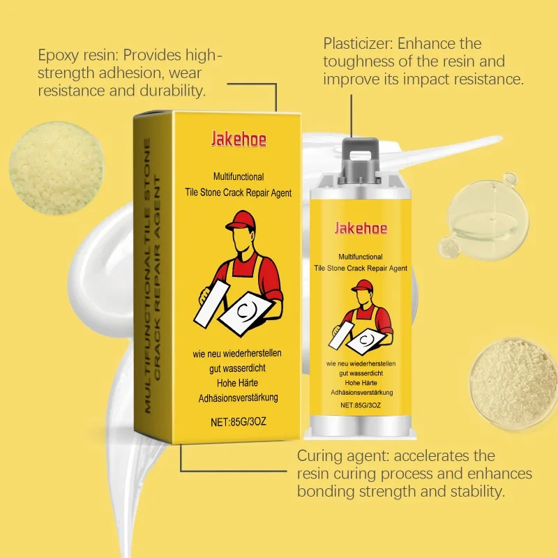 Kit adhesivo para reparación de grietas, sellador multifuncional para reparación de suelos de mármol esmaltado con agujeros para azulejos de cerámica de Color ajustable para el hogar