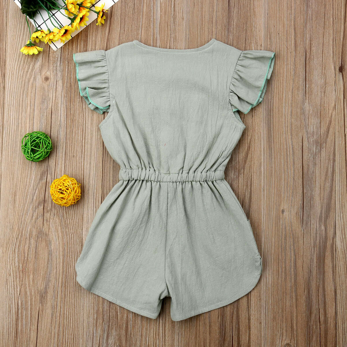 Peuter babykleding voor meisjes kinderen meisjes 1-6y zomer ruches mouw katoenen romper een stuk jumpsuit outfits peuterkleding zonnepak