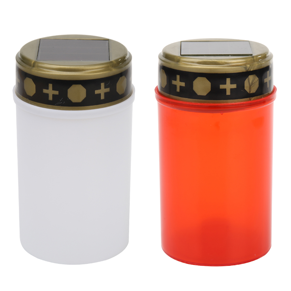 Cemetery Ritual Electronic LED Candle Lamp Rainproof Flameless Solar Energy Decorative Tea Light Solar Powered Candle Light