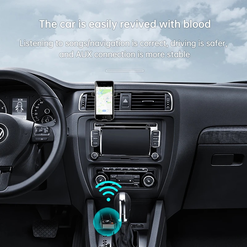 Bluetooth 5.0 Audio- Empfänger 3D NFC Stereo Musik kabellos Adapter TF Karte RCA 3,5mm AUX Jack Freisprechen Anruf & Mikrofon für Wagen Bausatz