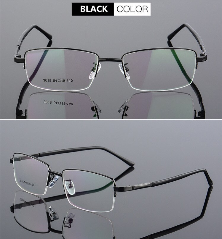 Ultra-luz de aleación de titanio galvanizado marco de metal para gafas con Templo flexible armas completa Gafas de Marco con 4 colores: BLACK