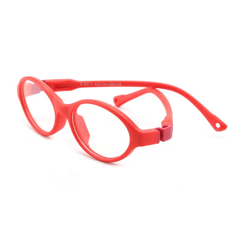 AIMISUV Unisex TR90 Flexible ultraligero montura gafas infantiles Rosa óptico silicona transparente gafas de los niños UV400: C2Red