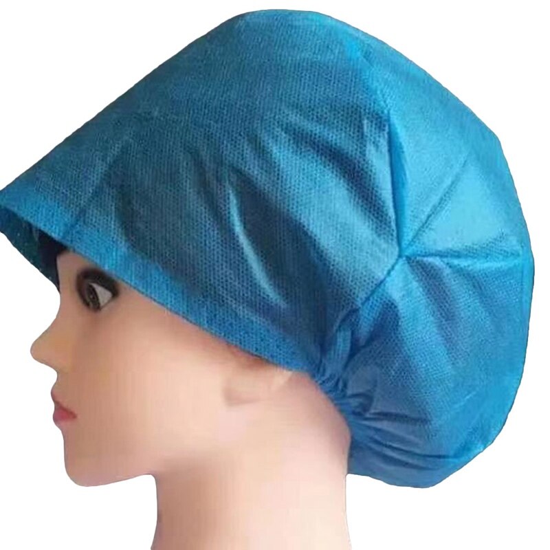 20 stk engangs badehætte bouffant caps vandtæt hår turban hat sygeplejerske støvtætte arbejdshatte voksen blå non-woven hovedbetræk: Default Title